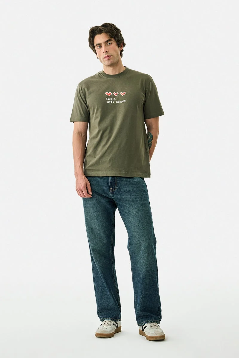 سنيتش تيشيرت قطني % بقصة عادية مطبوع